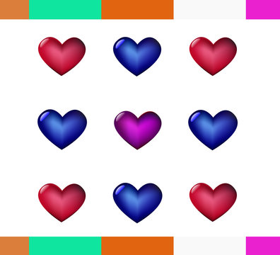 Three colors hearts