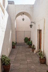 hall inside Santa Catalina monastery Arequipa Peru
