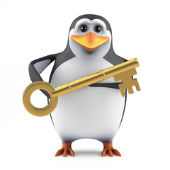 Cute penguin with gold key - 59246060