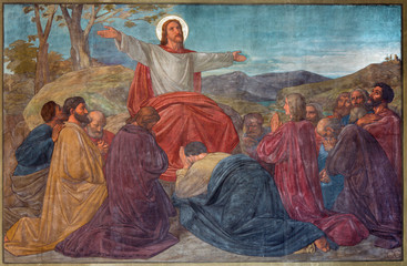 Antwerp - Sermon of Jesus scene in Joriskerk - fresco