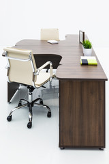 wood tables and chairs