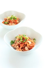 Korean food, Kimchi and pork pork stir fried