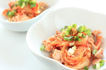 Korean food, Kimchi and pork pork stir fried