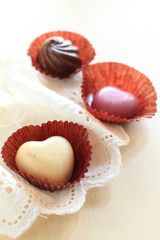 heart shape chocolate and flower