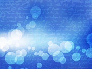 blue bokeh historic background with esoteric magic patterns vect