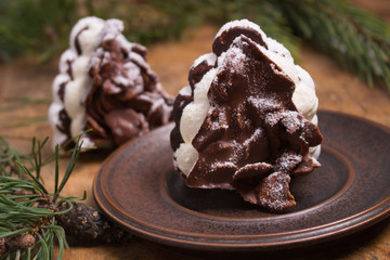 Christmas tree shaped dessert