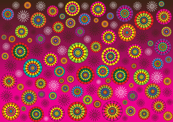 color background with retro paisley flowers