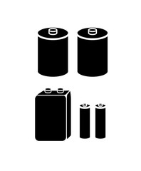 Set of batteries type icons isolated white background vector