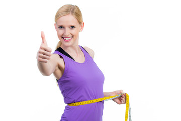 frau nimmt erfolgreich ab