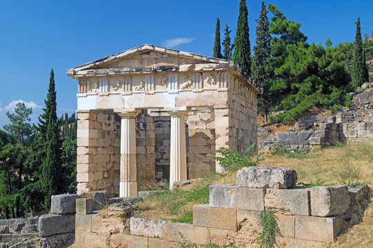 Treasure of the Athenians at Delphi oracle archaeological site i