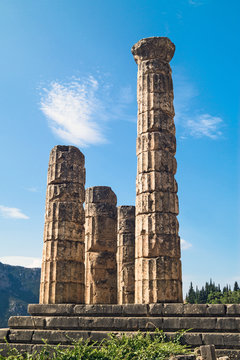 Temple of Apollo at Delphi oracle archaeological site in Greece