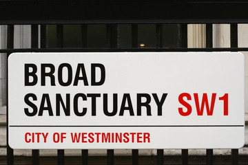Broad Sanctuary SW1 a famous London Street Sign