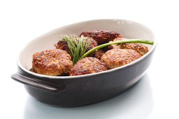 fried meatballs with herbs