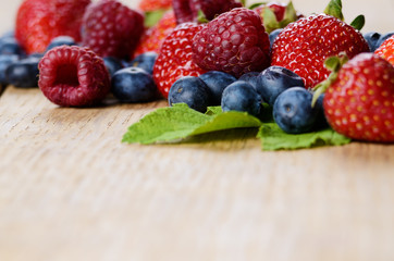 Assorted berries on the table