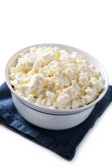 Bowl of crumbly cottage cheese