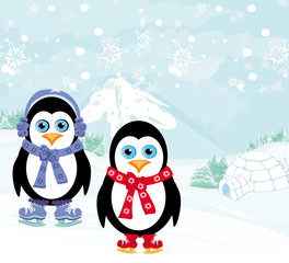 ice skating penguins