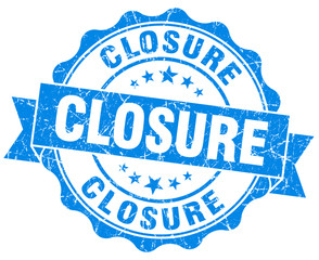 Closure blue vintage seal isolated on white