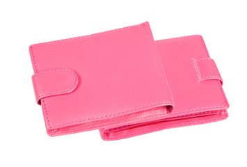 Pink purses on a white background. Collage