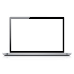 Modern responsive laptop computer vector - isolated on white