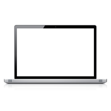 Modern Responsive Laptop Computer Vector - Isolated On White