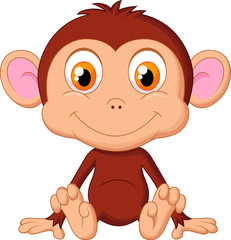 Cute baby monkey cartoon