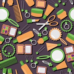 seamless background with objects for beauty