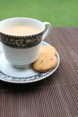 Morning tea outdoor with biscuits