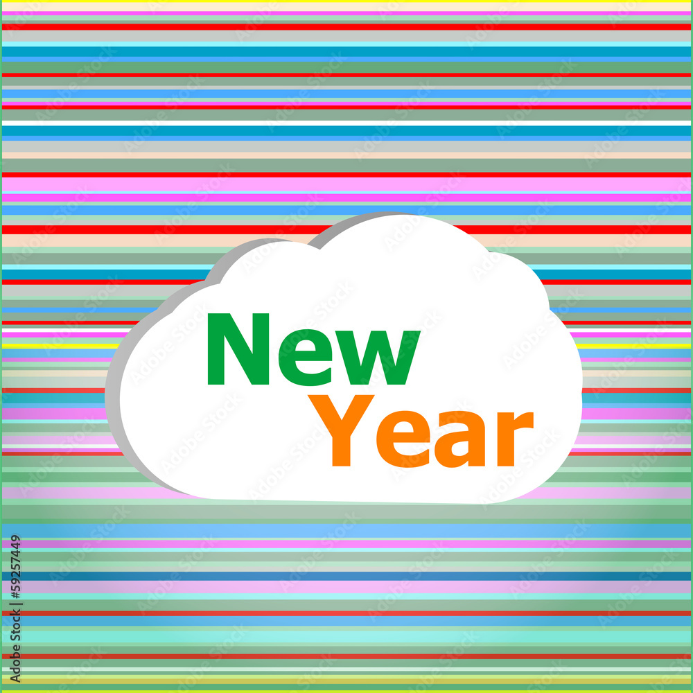 Poster seamless abstract pattern background with new year words