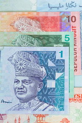 Malaysian money ringgit banknote close-up