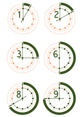 Hours icons set