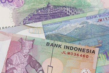 Indonesian money rupiah banknote  close-up