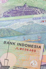 Obraz premium Indonesian money rupiah banknote close-up