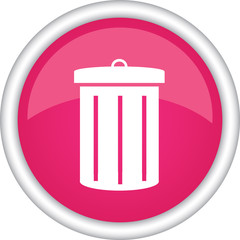 Круглый векторный знак с изображением мусорной корзины