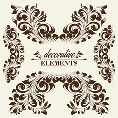 Vintage floral elements.