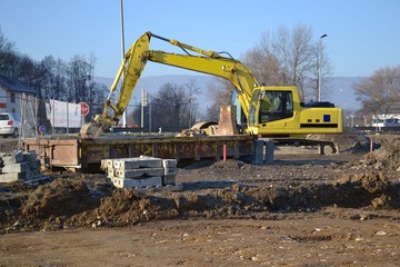 Obraz premium tracto pelle sur le chantier