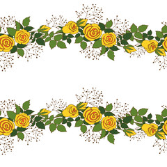 wreath of yellow roses