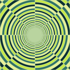 Abstract deep green tube, light at end of tunnel