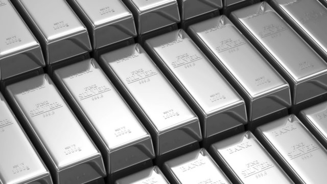 Stack of Silver Bars. Seamless Looping Animation