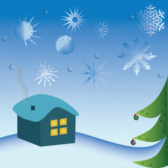 New Year background with Christmas tree