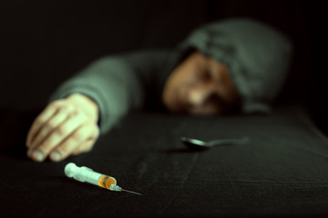 Grunge image of a depressed drug