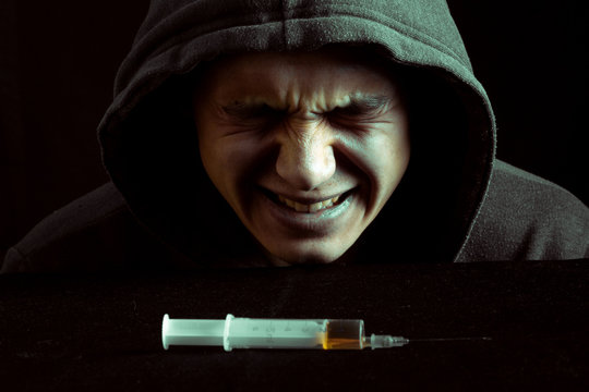 Grunge image of a depressed drug