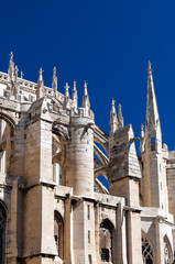 Architecture details of Saint Just Cathedral at Narbonne in Fran