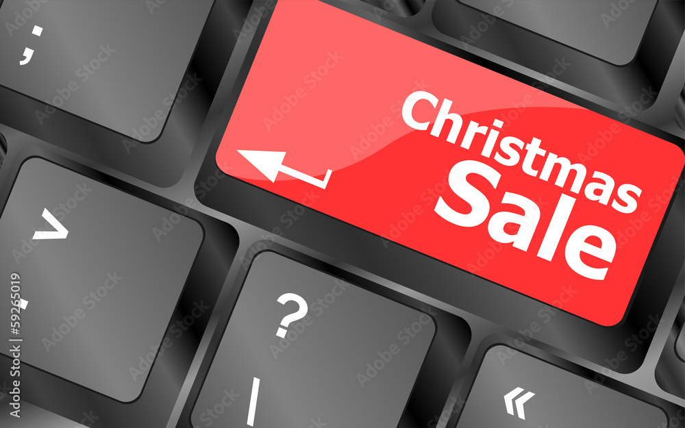 Poster christmas sale on computer keyboard key button