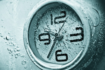 a clock under water / time management / waste time