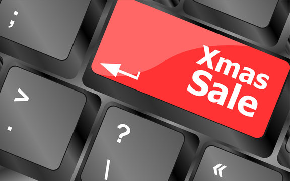 Computer keyboard with holiday key - xmas sale