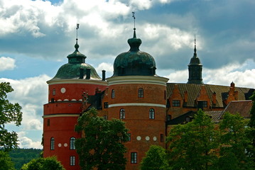 Fototapeta na wymiar Swedish royal castle Gripsholm with its towers.