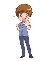 男の子/ガッツポーズ