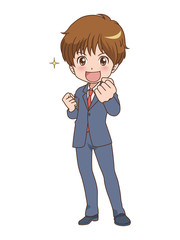 男の子/ガッツポーズ