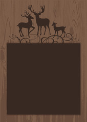 Hirsche Holzstruktur dekorative Tafel