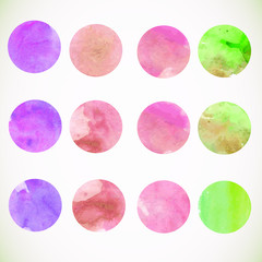 Watercolor circle design elements